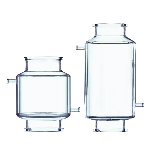 Vasos de vidro de filtração da Vortex-R para reatores químicos, com design em vidro borosilicato, perfeitos para separação de sólidos e líquidos em laboratório.