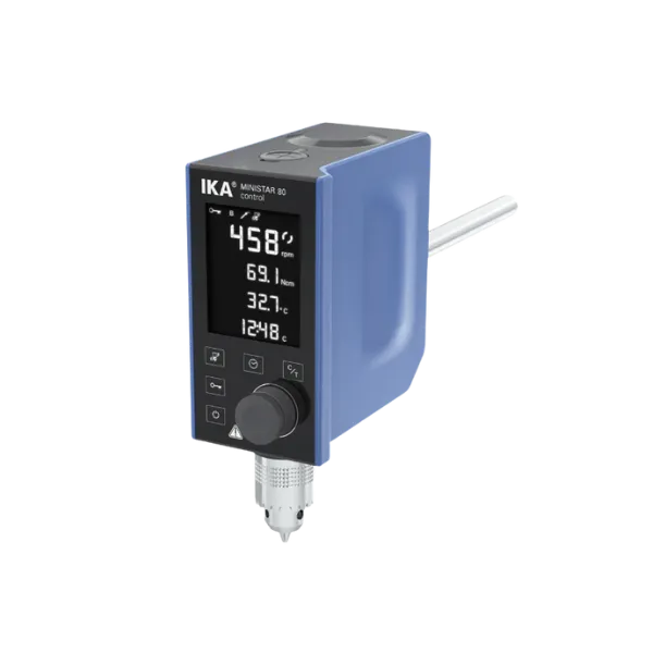 Motores de agitação IKA para reatores de vidro encamisados, com tecnologia avançada e controle preciso, disponíveis na Vortex-R.