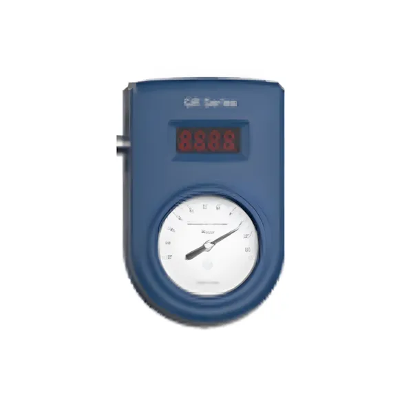 Vacuômetro PF da Vortex-R para reatores de vidro encamisados, com display digital e analógico para monitoramento de vácuo em laboratórios.