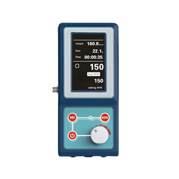 Controlador PF da Vortex-R para reatores de vidro encamisados, com display digital e ajustes precisos para processos químicos em laboratórios.