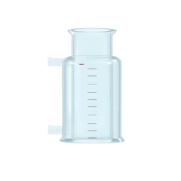 Vaso de vidro encamisado 250ml para filtração com saída inferior e flange superior